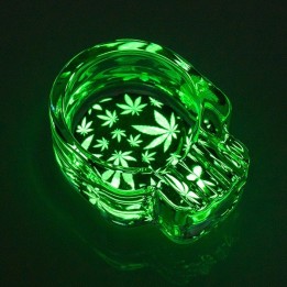 Cenicero de Cristal Calavera Fluorescente