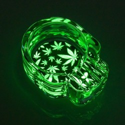 Cenicero de Cristal Calavera Fluorescente