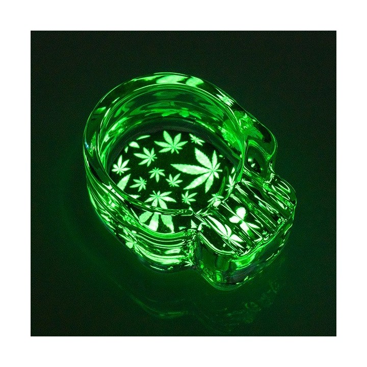Cenicero de Cristal Calavera Fluorescente