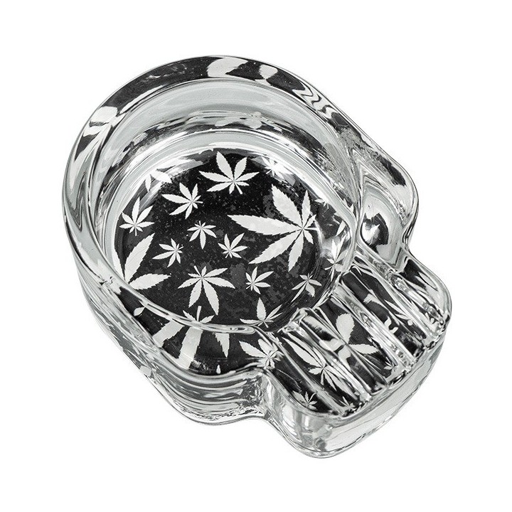 Cenicero de Cristal Calavera Fluorescente