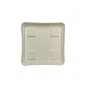 Plato cuadrado blanco