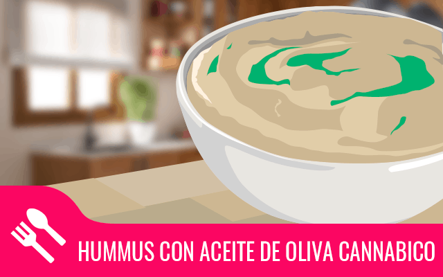 Hummus con aceite de oliva cannábico 1